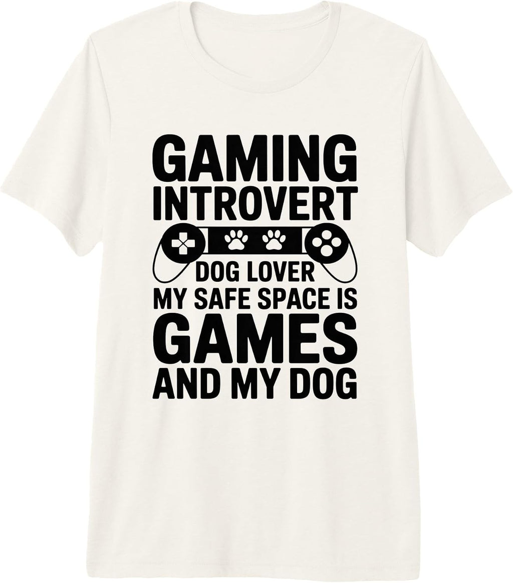 Introvert Gamer Dog Lover Retro Sunset