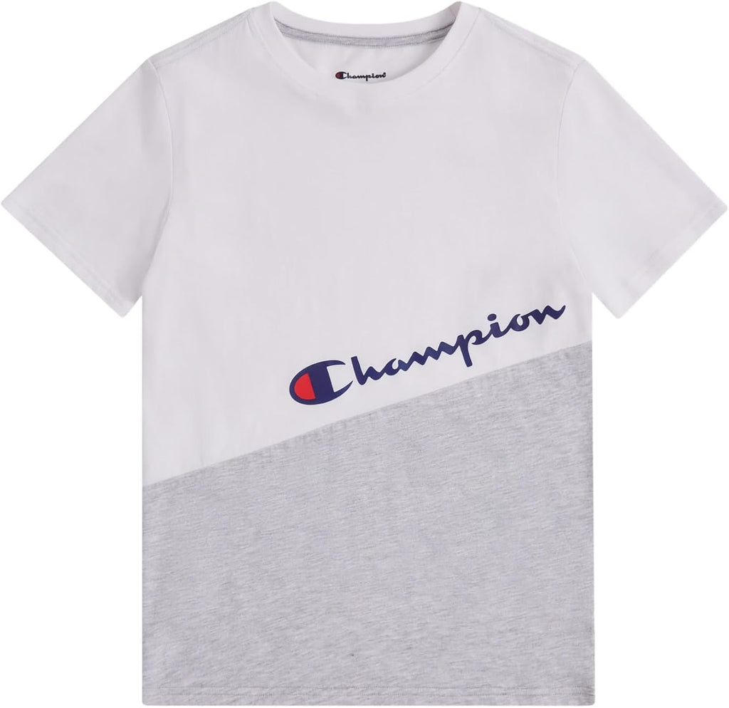 Boys T-Shirt with All Over Logo Print Crew Neck Short Sleeve Tee Shirts for Kids
