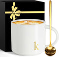 Monogrammed Ceramic Large Coffee Mug Tea Cup Mother Day Best Mama Mom Ever from Daughter Son Christmas Xmas Valentines Birthday Groom Bride Mother In Law Personalized Unique Special Gifts Present,K