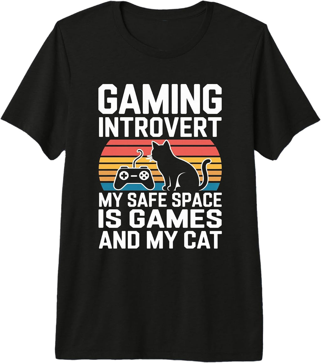Retro Gamer Cat Lover Introvert Gaming