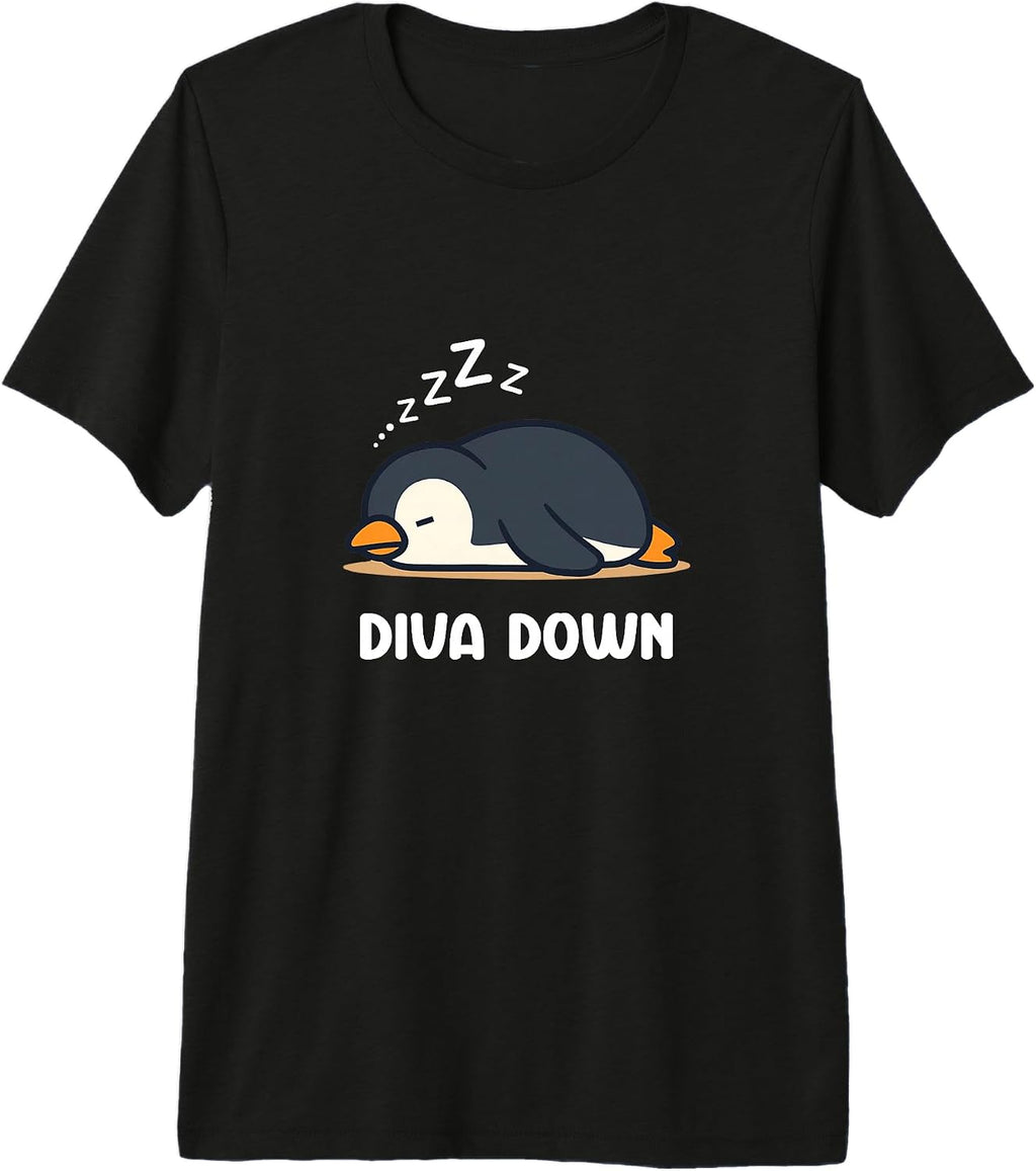 Funny Diva Down Sleepy Penguin