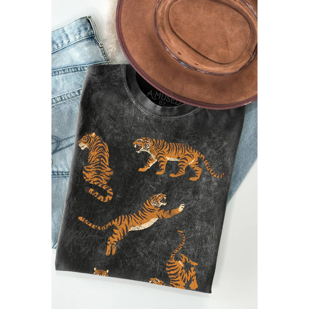 Vintage Mineral Wash- Tiger Print
