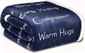 Compassion Blanket (Brand)- Strength Courage Super Soft Warm Hugs, Get Well Gift Blanket Plush Healing Thoughts Positive Energy Love & Hope (Blue, 50 x 65 Sherpa)
