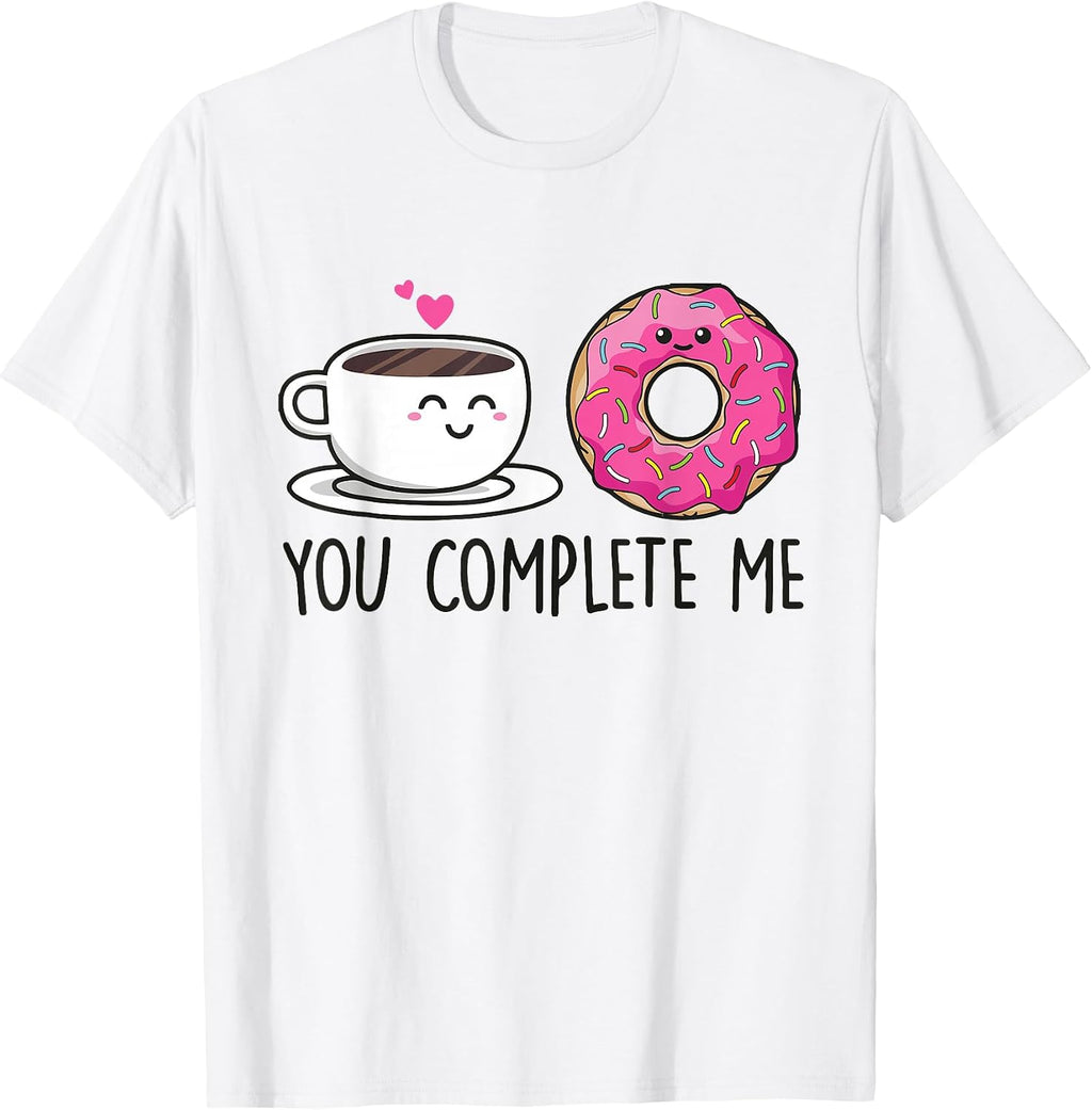 I Heart Cute Cartoon Coffee and Donuts Tee Shirts