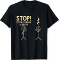StrikeAChordClothing Co. Stop You're Under Arrest Funny Music Notation Theory Joke Unisex T-Shirt - Black, Small