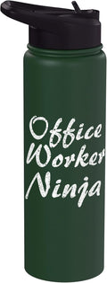 Office Worker Tshirt Job Occupation Funny Work Title Stainless Steel Insulated Water Bottle