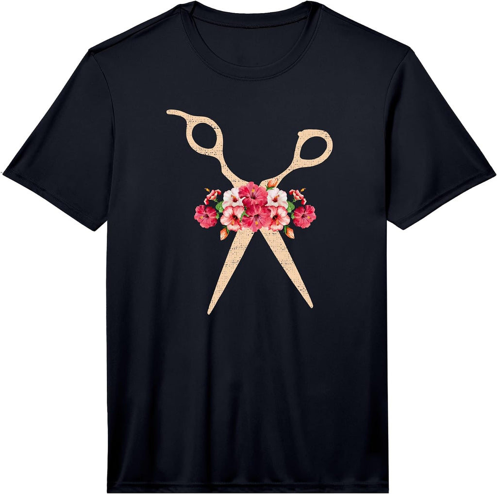 Hairstylist Cute Hairdressing Barber Floral Shirts