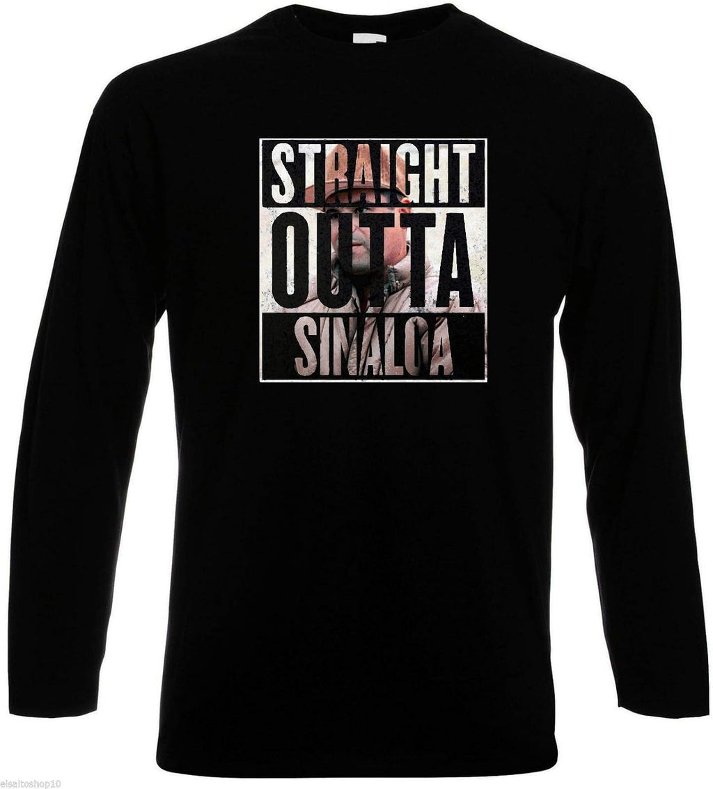 Straight Outta Sinaloa El Chapo Long Sleeve Men's T-Shirt Playera
