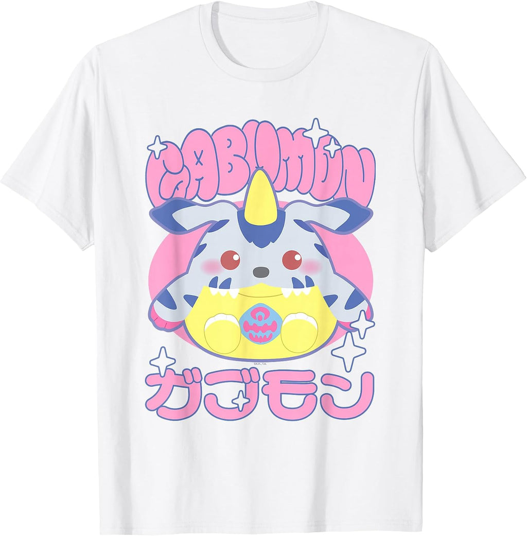Gabumon Chibi Bubble Letter Kanji Digital Monsters T-Shirt