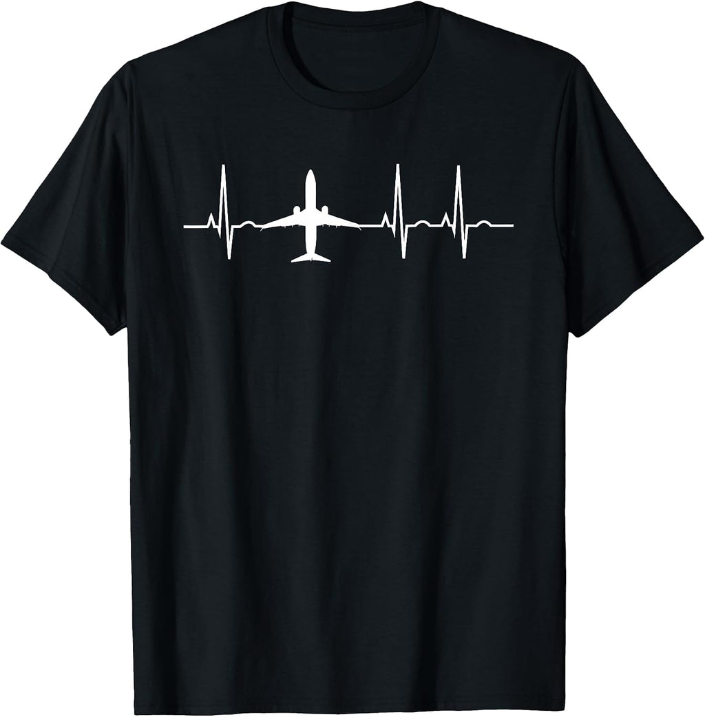 Airplane Pilot Heartbeat EKG Apparel