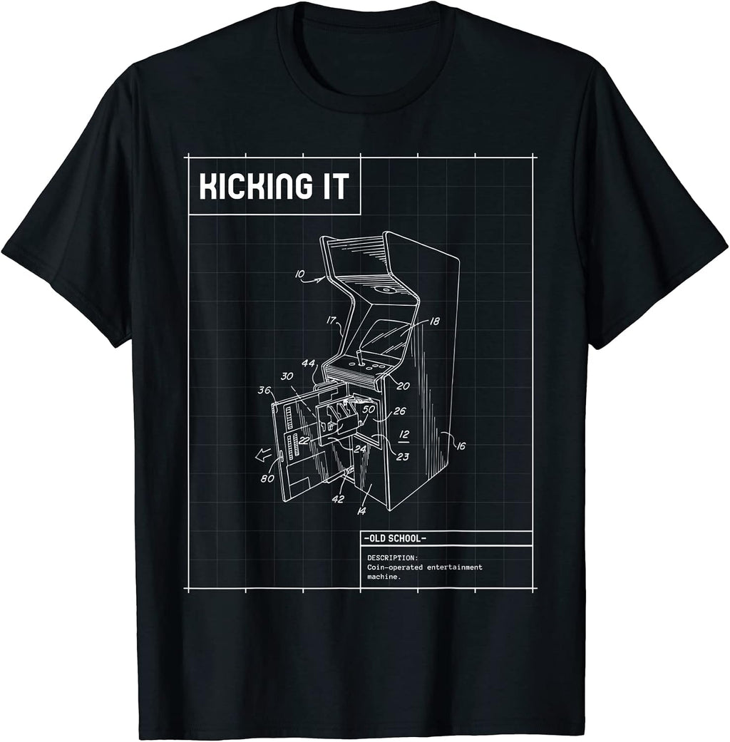 Kicking It Old School Funny Retro Gaming T-Shirt