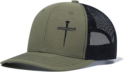 3 Nails Cross Trucker Hat Christian Religious Gifts for Birthday/Christma