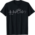 Dog Paw Print Heartbeat - Dog Paw Print T-Shirt