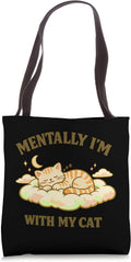 Mentally In Bed Cat Cute Kitten Tee For Women Girl