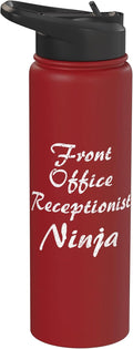 Front Office Receptionist Tshirt Occupation Work Stainless Steel Insulated Water Bottle