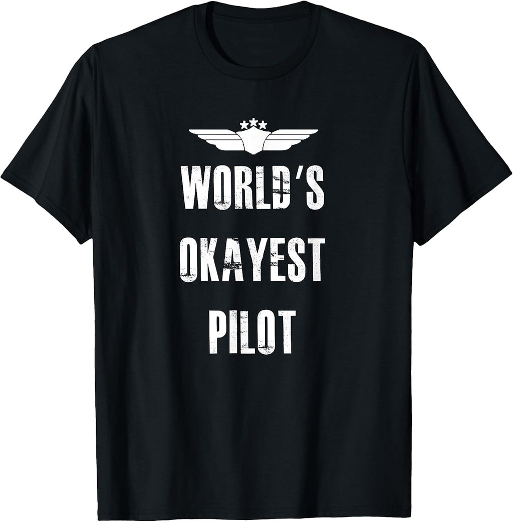 World's Okayest Pilot Funny Flying Aviation Tees