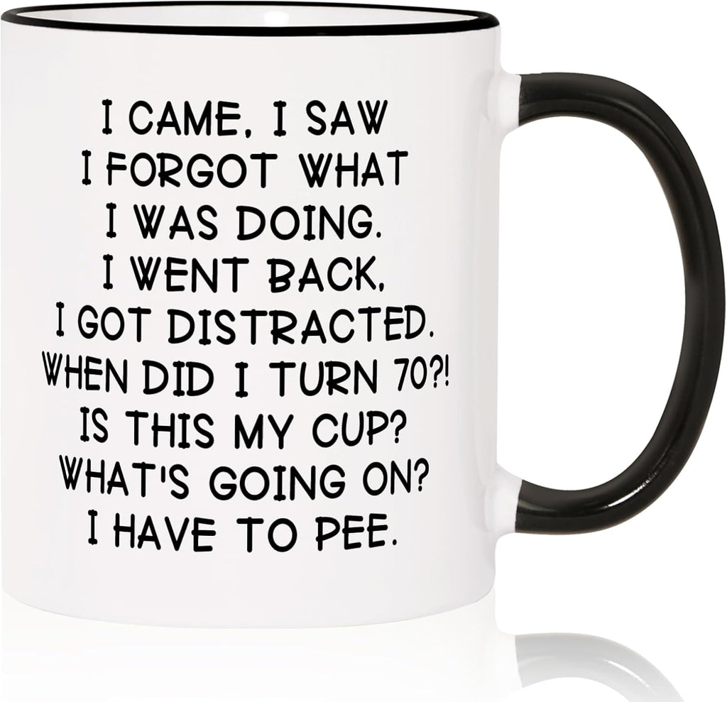 Shqiueos Funny 70th Birthday Gifts for Women Men Mug 11oz, 70 Year Old Birthday Gift for Her Him, Happy 70th Bday Gift Idea for Mom Dad Grandpa Grandma, 1956 Birthday Gift Decorations Coffee Cup