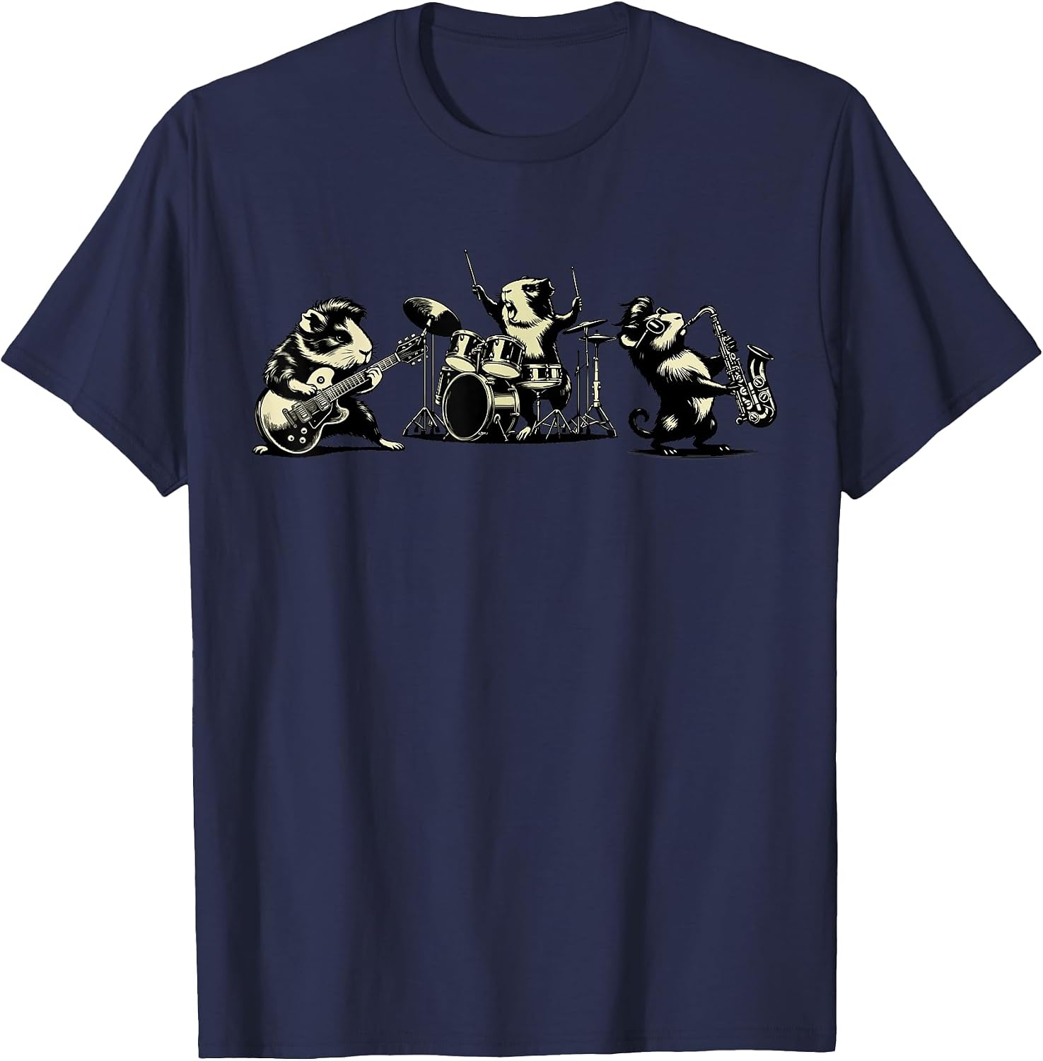 Funny Retro Guinea Pig Rock Music Design