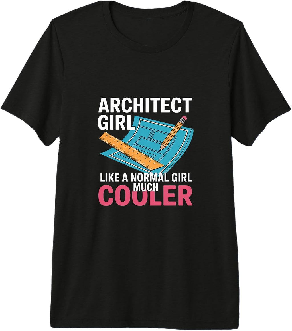Architect Woman Vintage Ruler Blueprint Sketch