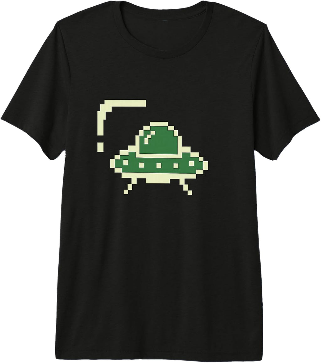 minimal vintage pixel art alien spaceship T-Shirt
