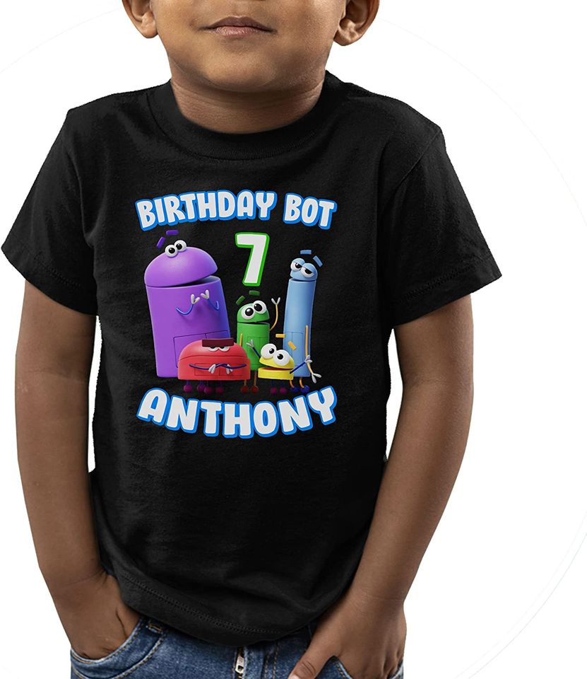 Personalized T-Shirts for Adventures with Bots Stories Theme Birthday
