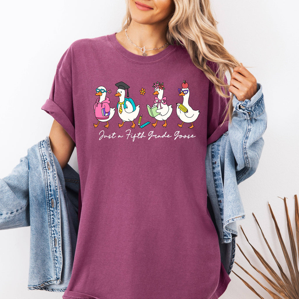Just A Fifth Grade Goose Teacher Back To School Cute T-Shirt