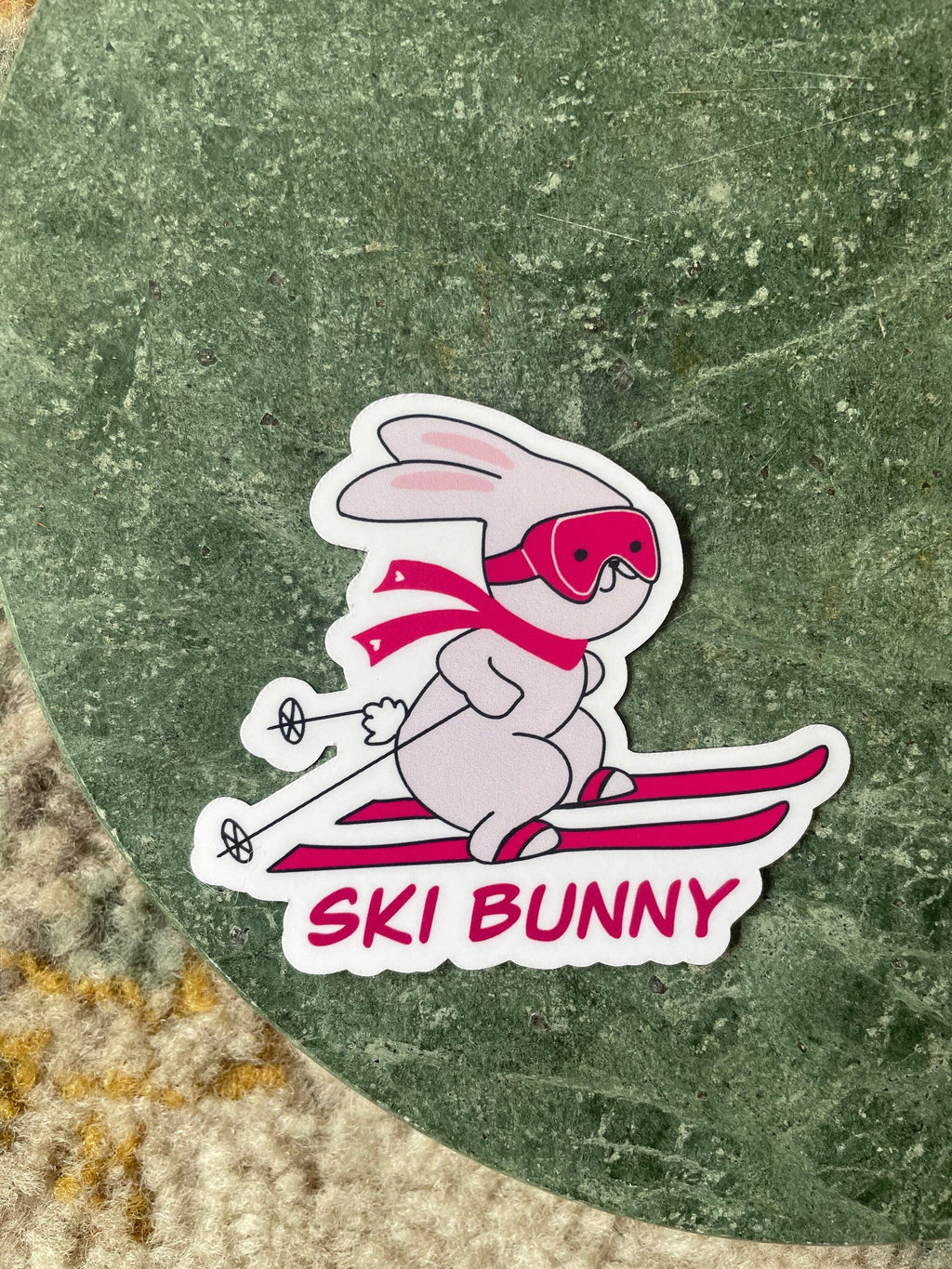 Ski Bunny Pun Ski Sticker