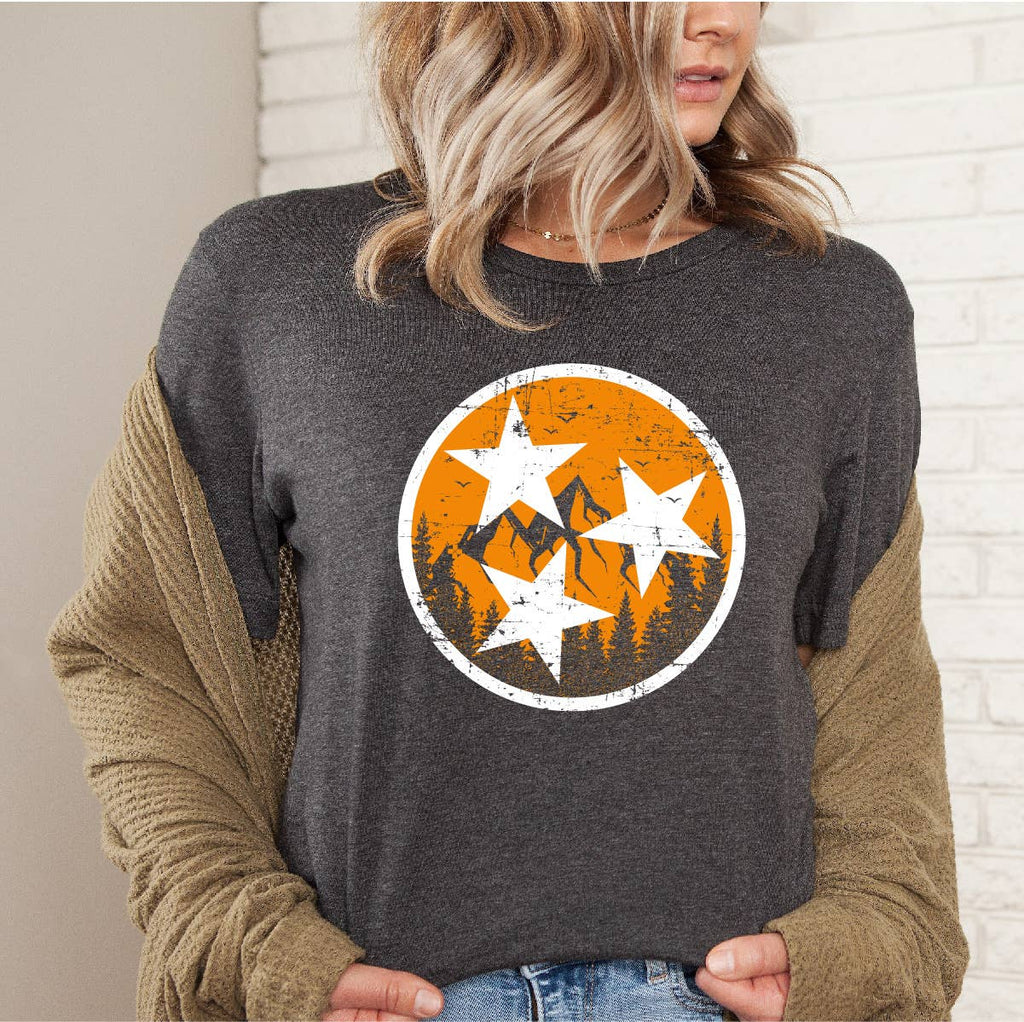 Tennessee Mountains Tee, Dark Heather Gray