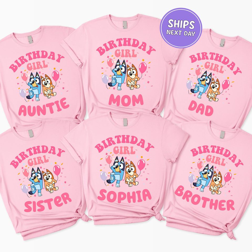 Blue Dog Family Birthday Shirt Blue Dog Matching Birthday Shirt Custom Name Birthday Shirt