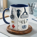 3D Embossed Accent Mug - Doctor Male Medical Professional Coffee Cup with Custom Name