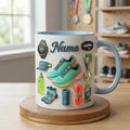 Running Mug 3D Embossed Accent Mugs  Runner Coffee Cup, Custom Name Fitness Lover