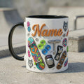 Skateboarding Coffee Mug 3D, Urban Skater Faux 3D Effect, Ceramic Beverage Cup 3D Embossed Accent Mugs