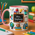 Custom Teacher 3D Effect Mug, Gift For Her, Back To School Mug, Class Of 2026, Teacher Gift Ideas, Classroom Gift