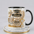 Custom Graduation Mug, Personalized Graduation Gifts 2026, Class of 2026, 3D Effect Coffee Cup, Masters Grad Gifts