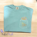 Women's Embroidered Pocket Tee - You are my Sunshine
