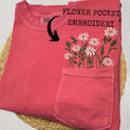 Embroidered Daisy Pocket T-Shirt