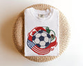 Embroidered Soccer Ball T-Shirt with USA, Canada & Mexico Flags