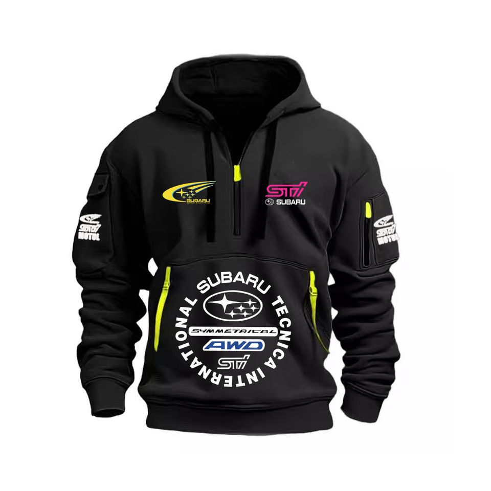 Subaaru Racing Spring and Autumn Men's Sweatshirt Hoodie Half Zipper Multi Pocket Hoodie Men's