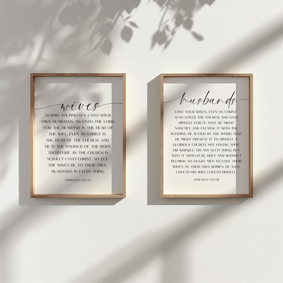 Ephesians 5, Printable Christian Wall Art, Christian Marriage Wall Decor, Gift Idea for Christian Wedding For Husband And Wife