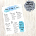 Spring cleaning checklist / printable simple / checklist printable / whole house cleaning / A4 format