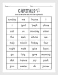 Capitalization Worksheets | Printable Capital Letter Activity | English Grammar Capital Letter Lesson Capitalization Activity Grammar Lesson