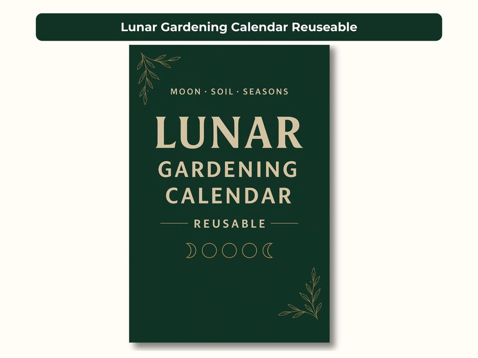 Reusable Lunar Gardening Calendar  Undated Moon Phase Planner Printable - UK&US