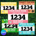 Race Bib Template, Custom Race Bib, Printable Editable Running Bib, Digital Canva Template for Runners 7.5x5.5