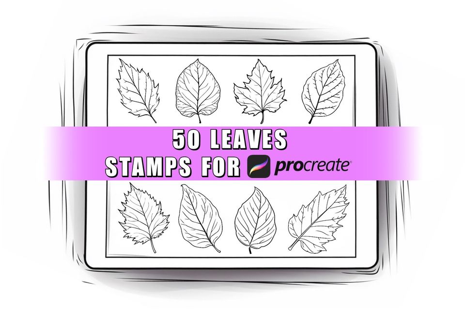 50 Leaves Procreate Stamps | Leaf Procreate Brushes | Autumn Stamp | Leaves Patterns | Botanical Brushes | Boho Leaves | Procreate Fall