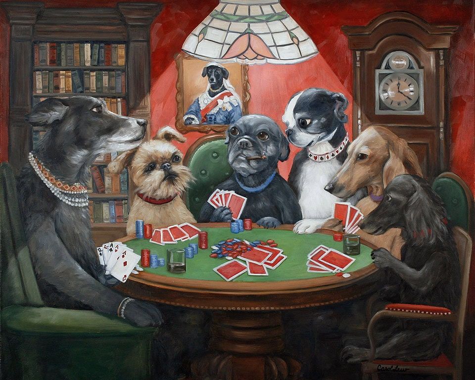 Dogs Playing Poker Print: Vintage Canine Art