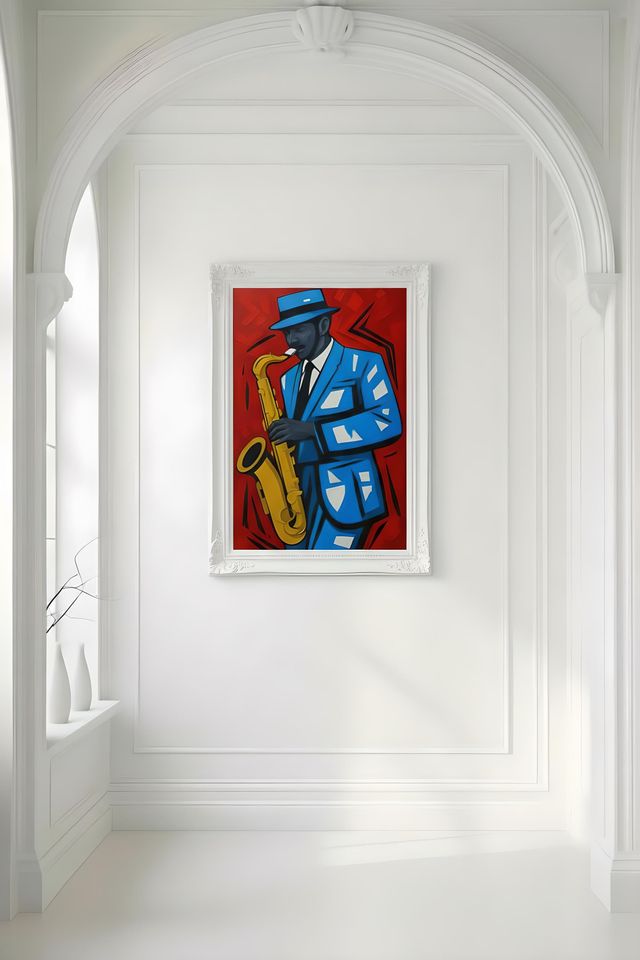 Digital Downloads - Abstract Tenor Saxophone Jazz Music Instrumental Art Poster & Wall Art