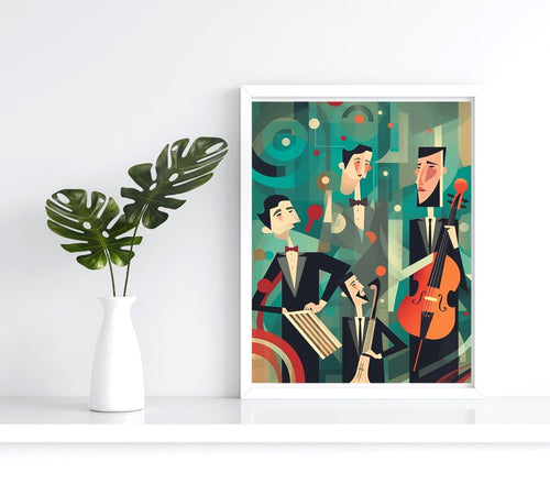 Abstract music instruments wall art, abstract music poster, music instrument digital print, abstract colorful modern art