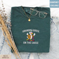 Silly Goose Grandma Shirt, Embroidered Comfort Colors Tee, Cool Grandma Gift, Funny Nana Shirt, Goose on a Scooter, Retro Embroidered Shirt