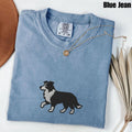 Embroidered Border Collie Comfort Colors Shirt, Herding Dog Lover Tee, Agility Trainer Gift, Dog Parent Tee, Ranch Dog Top, Rescue Dog Gift