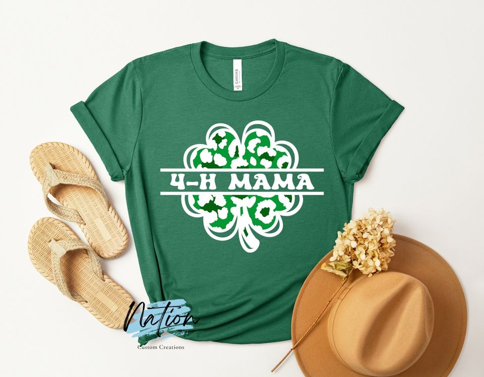 4H Mama Leopard Clover T-Shirt - Show Mom Tee